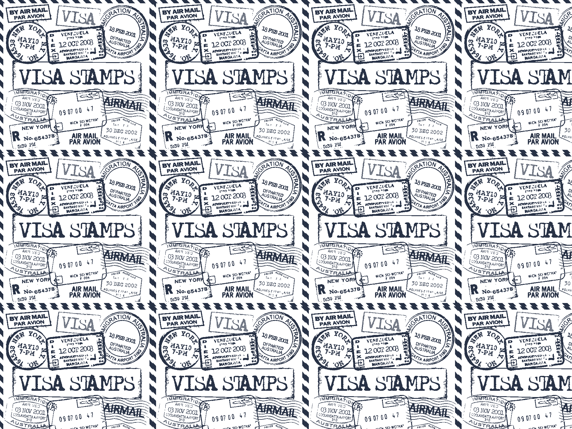 Visa stamps pattern